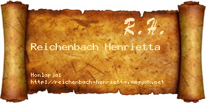 Reichenbach Henrietta névjegykártya